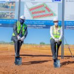 Acting Mayor Councillor Jeremiah Khunwana and De Beers Group Managed Operations Managing Director Mpumi Zikalala
