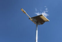 Solar street lights have been erected in Cookhouse because of the presence of a wind farm. Credit: Cennergi