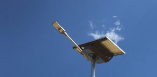 Solar street lights have been erected in Cookhouse because of the presence of a wind farm. Credit: Cennergi