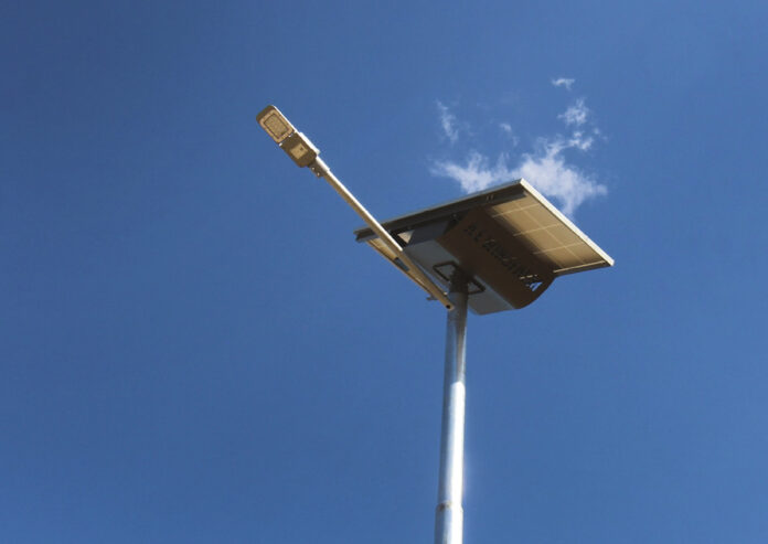 Solar street lights have been erected in Cookhouse because of the presence of a wind farm. Credit: Cennergi