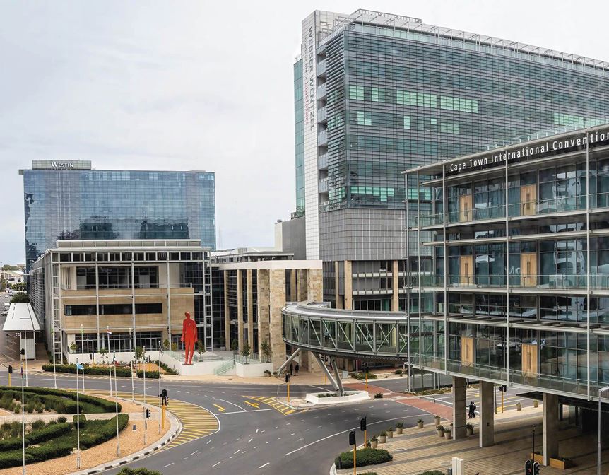 A skybridge connects the CTICC’s two venues on the Foreshore.